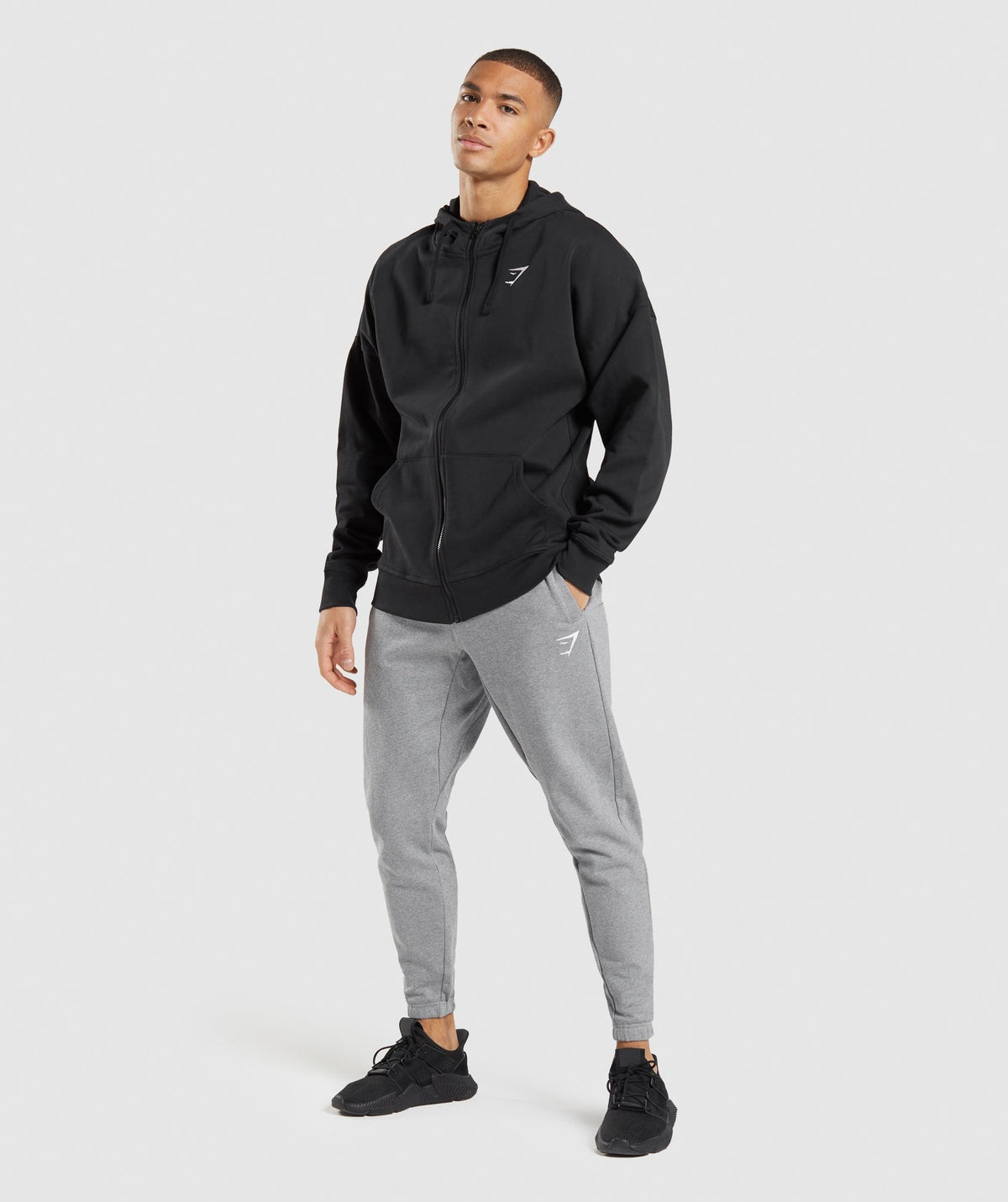 Gymshark Essential Oversized Zip Up Hoodie - Black