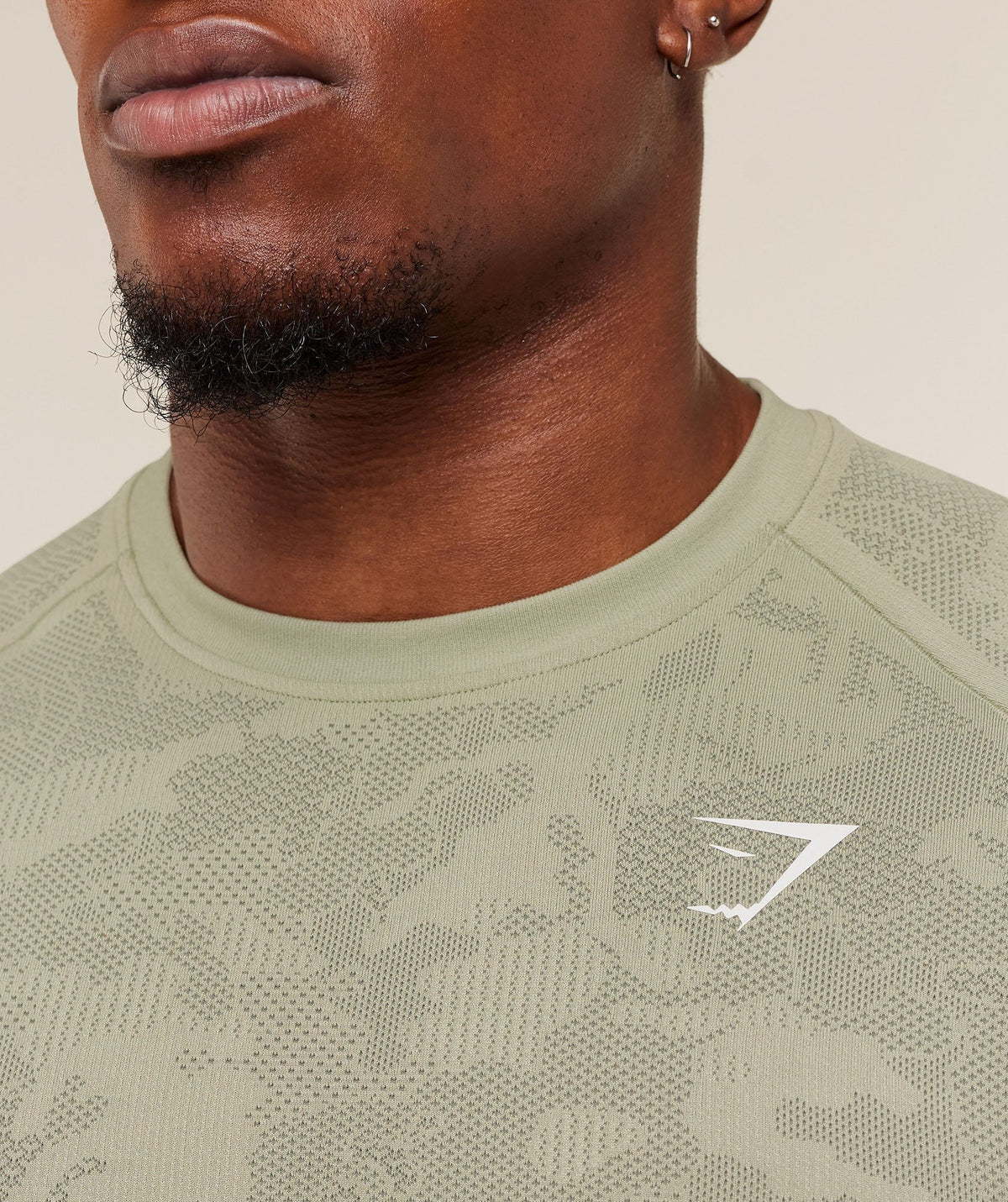 Gymshark Geo Seamless Tee - Haze Green/Unit Green