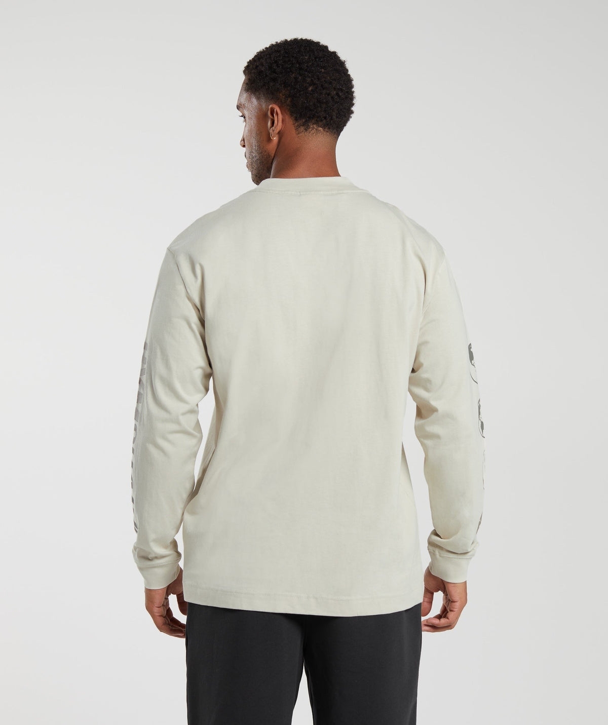 Gymshark Global Graphic Long Sleeve Tee - Pebble Grey