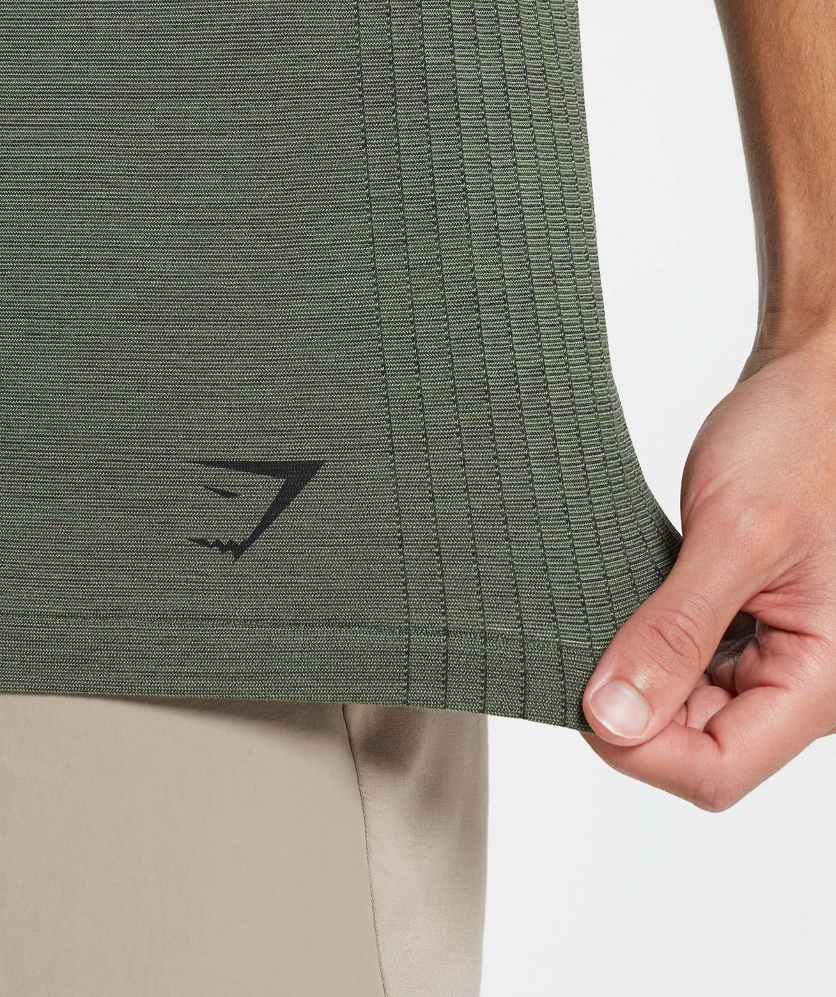 Gymshark Retake Seamless Tee - Core Olive/Black Marl