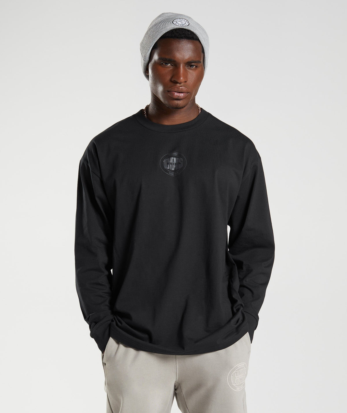 Gymshark GS 10 Year Oversized Long Sleeve Tee - Black