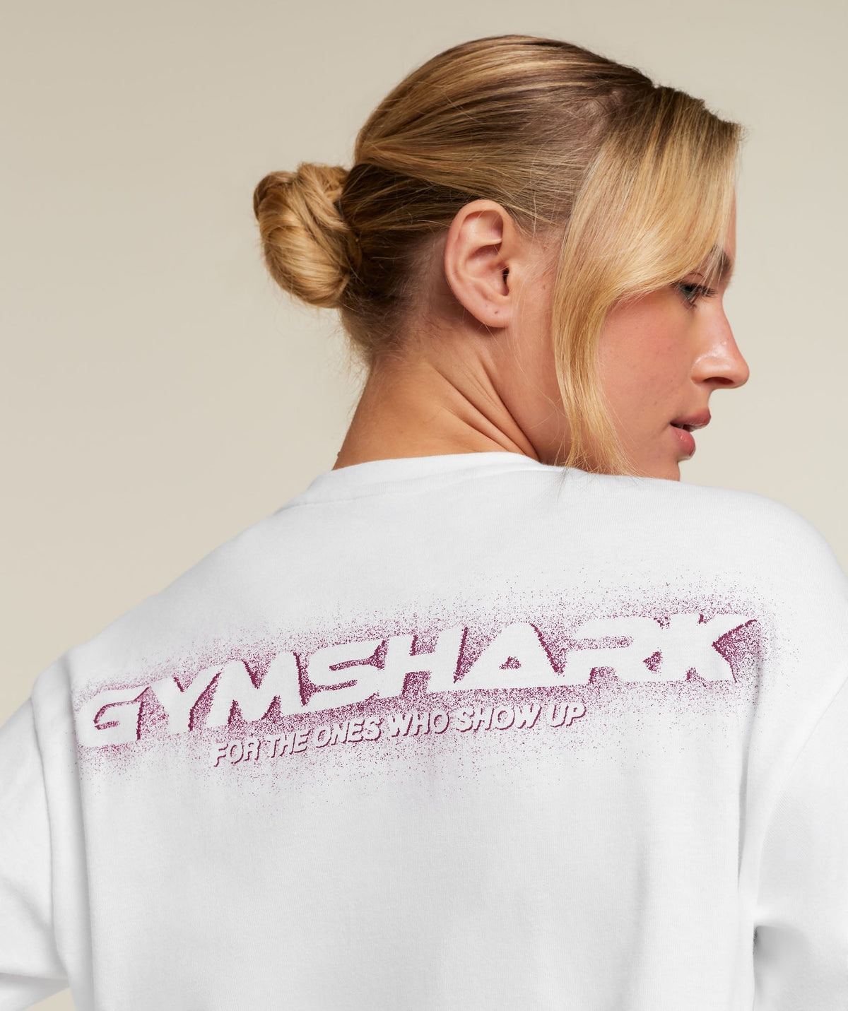 Gymshark For The Ones Who Show Up Graphic Long Sleeve Top - White