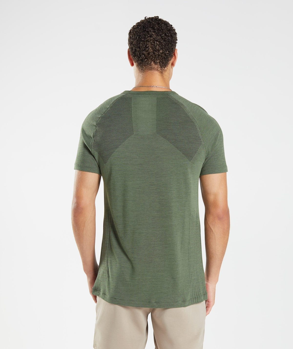 Gymshark Retake Seamless Tee - Core Olive/Black Marl