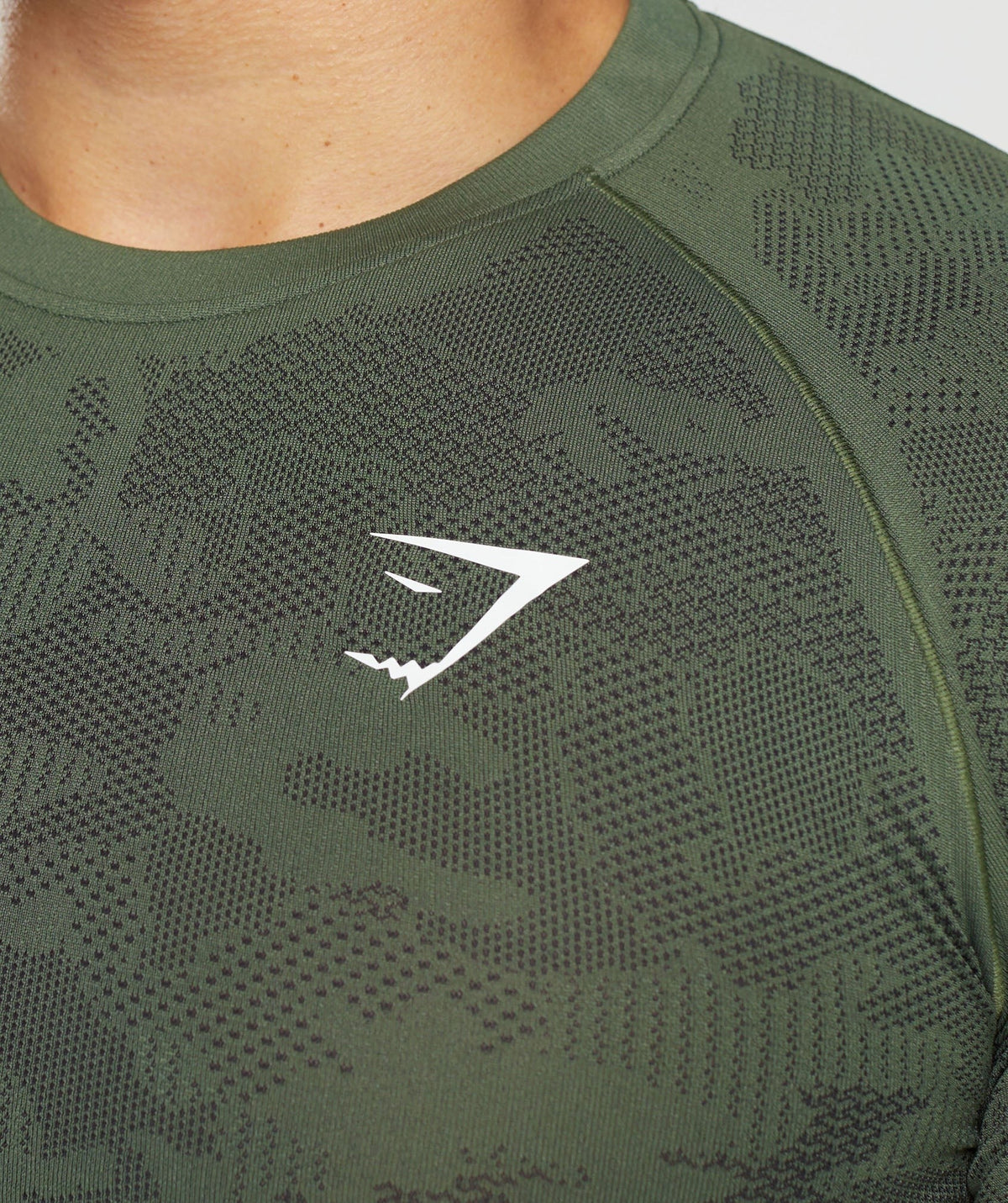 Gymshark Geo Seamless Tee - Core Olive/Black