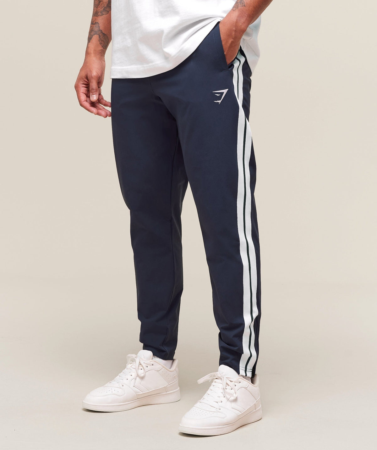 Gymshark Retro Side Stripe Joggers - Heavy Blue