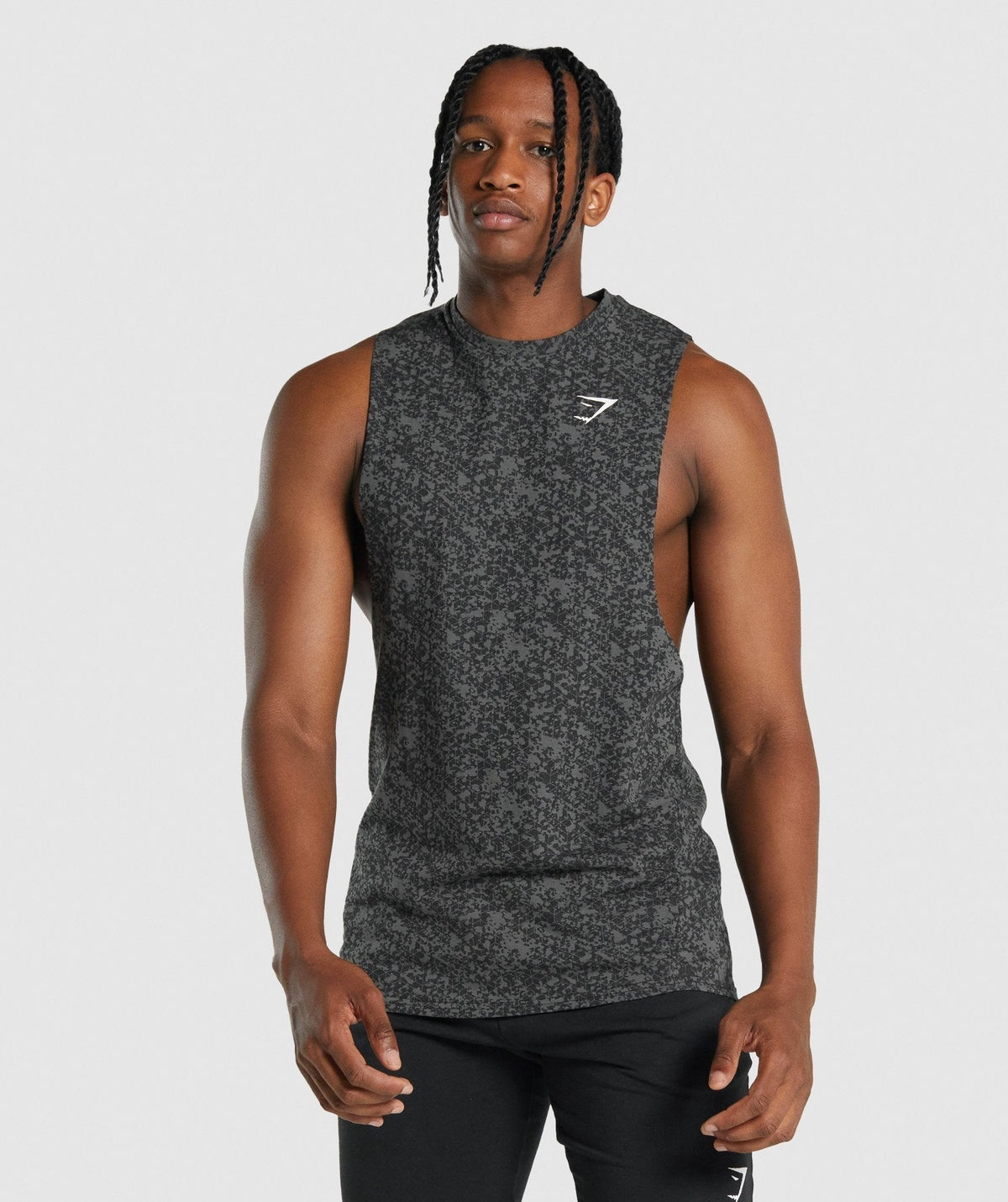 Gymshark Critical 2.0 Drop Arm Tank - Charcoal Print