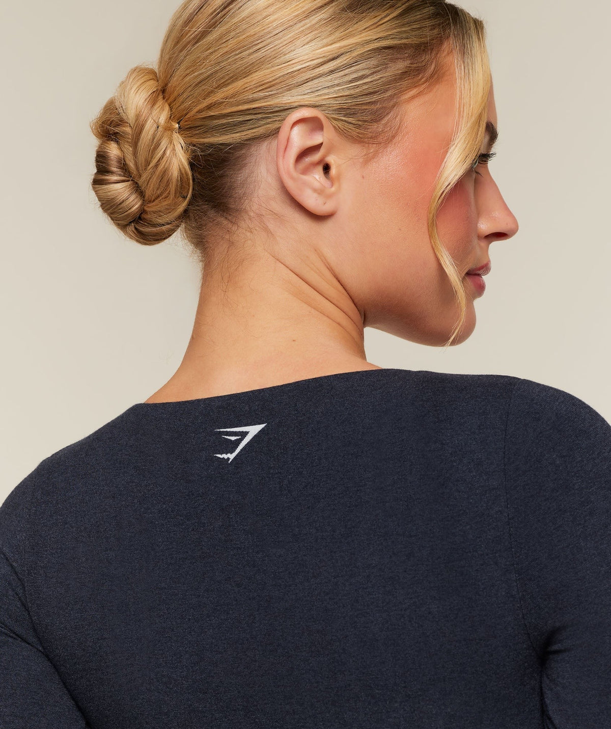 Gymshark CottonMoveTM Midi Long Sleeve Top - Deep Blue Marl