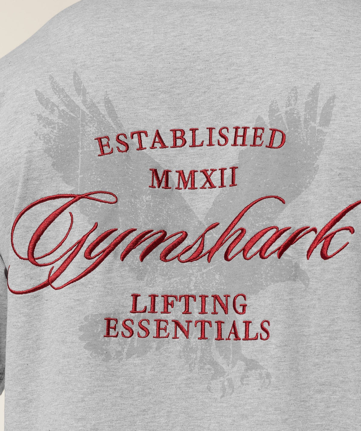 Gymshark Eagle Script Graphic Tee - Light Grey Core Marl
