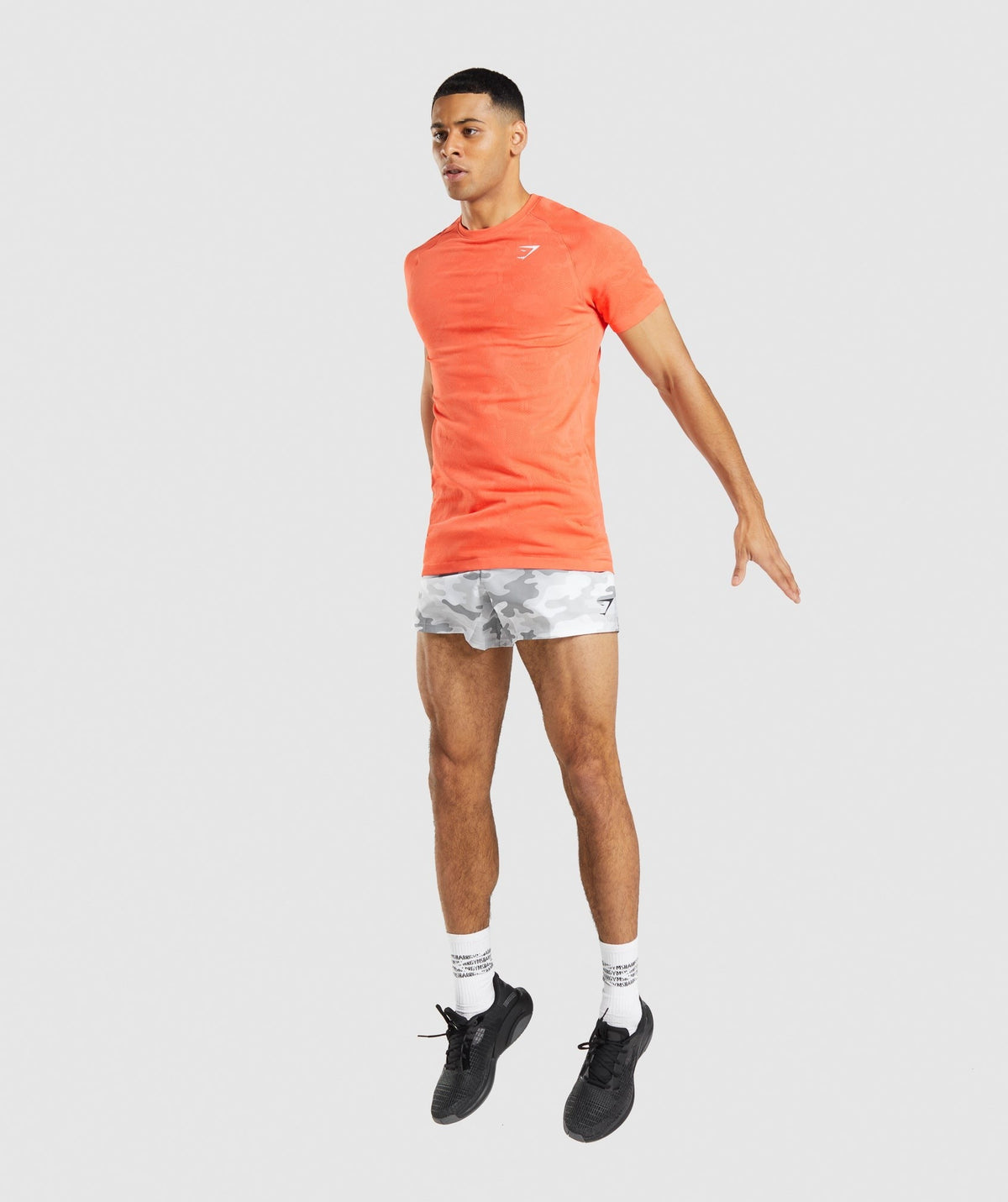 Gymshark Geo Seamless Tee - Papaya Orange/Spicy Orange