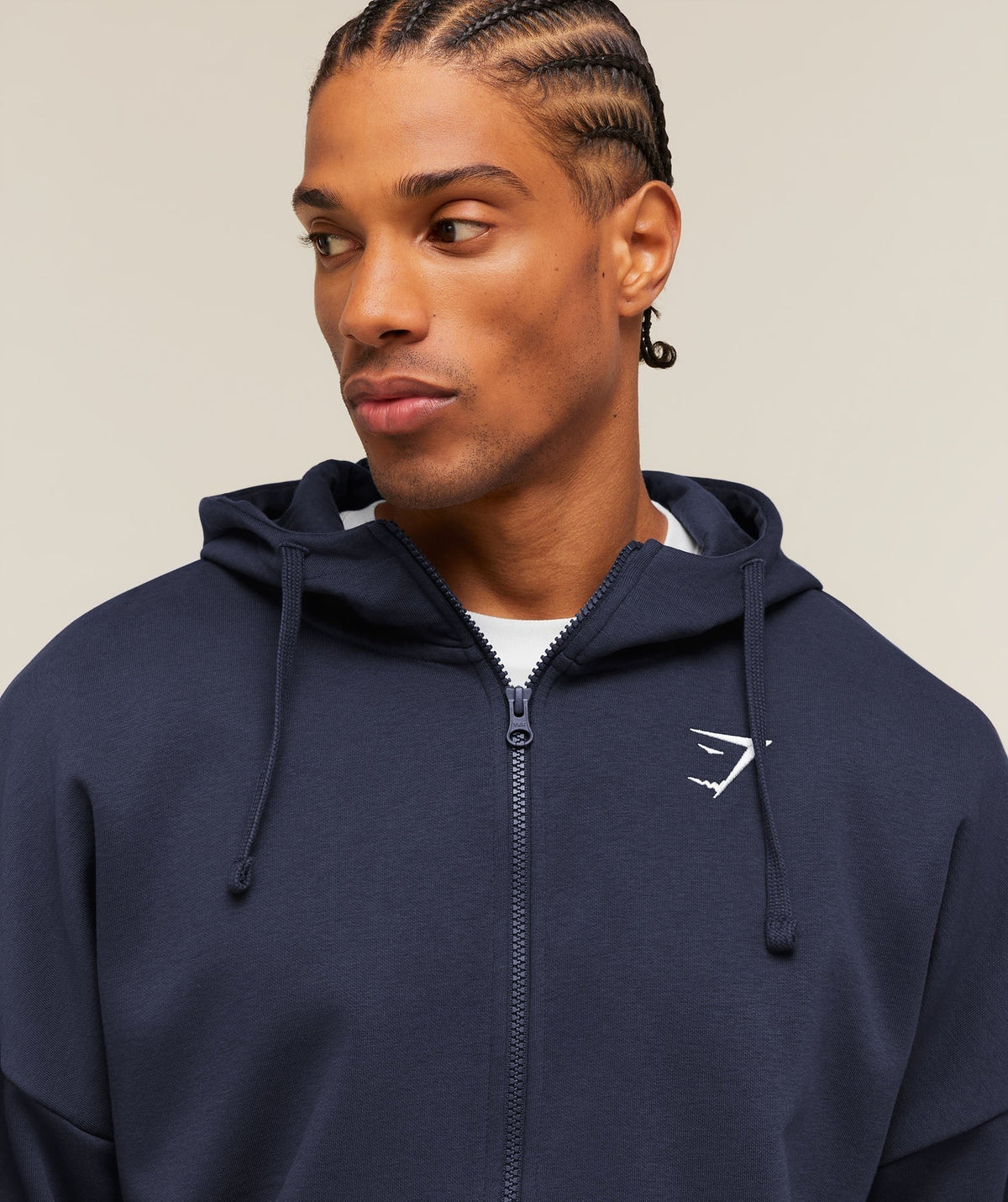 Gymshark Essential Oversized Zip Up Hoodie - Heavy Blue