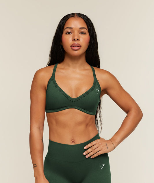 Gymshark Adapt Solid Sports Bra - Earth Green