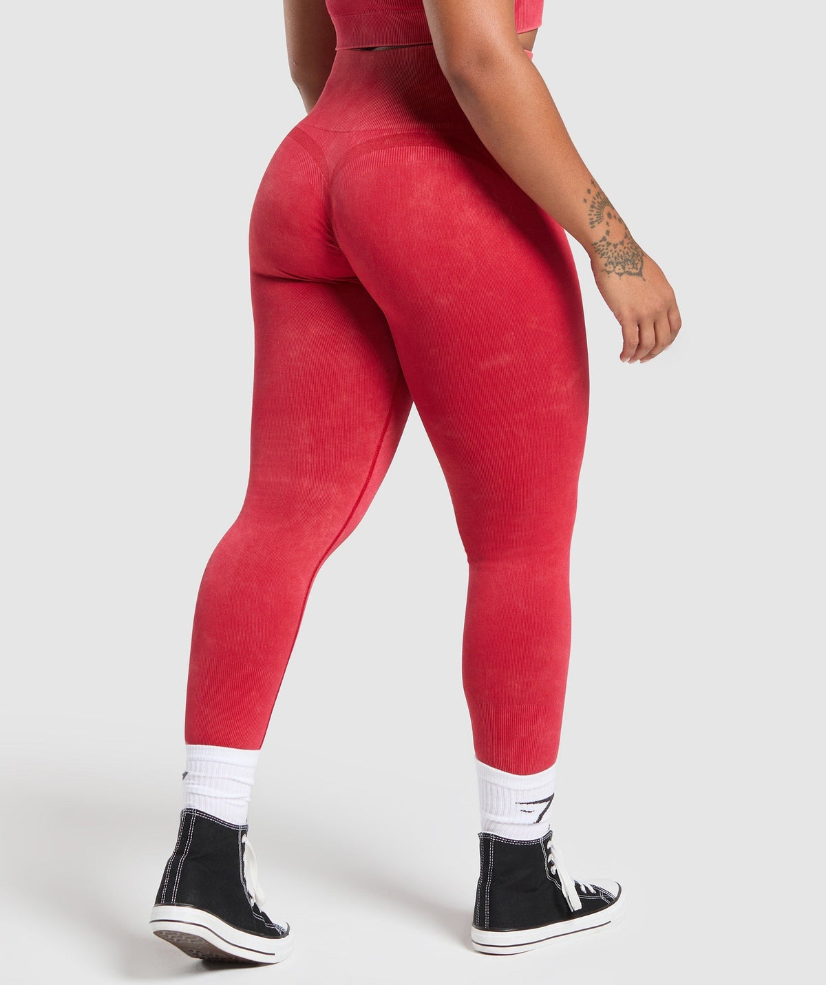 Gymshark Gains Seamless Legging - Carmine Red/Wash