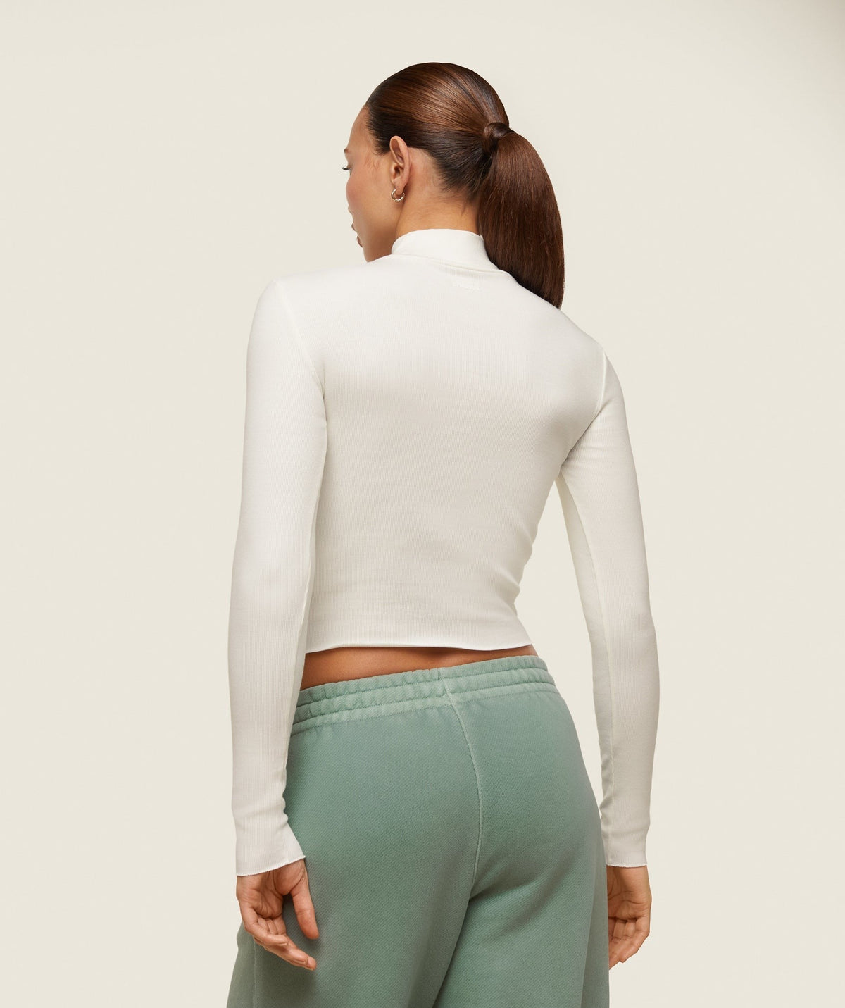 Gymshark Comfort LS Ribbed Turtle Neck - Soft White