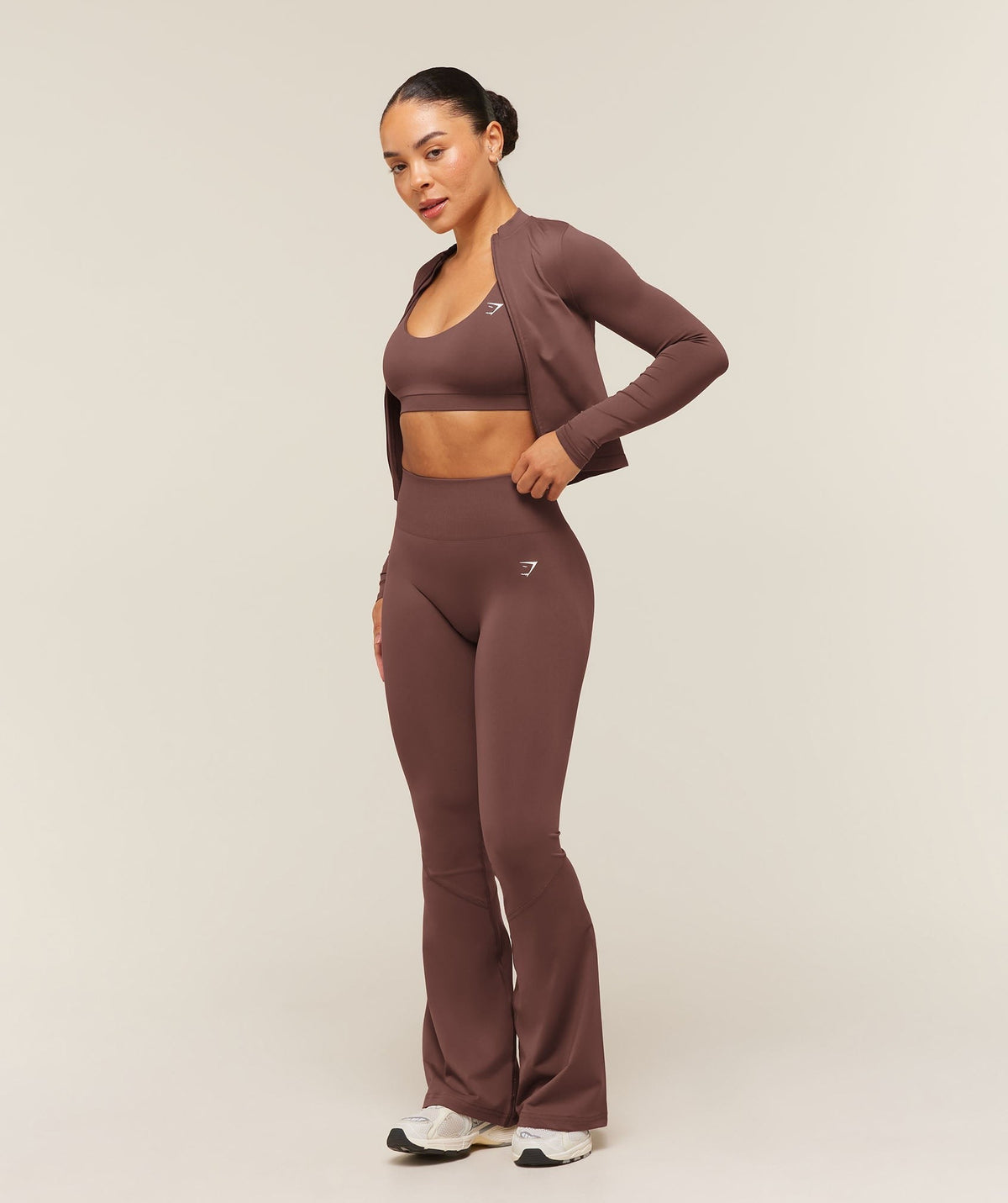 Gymshark Everyday Seamless Zip Tracktop - Espresso Brown