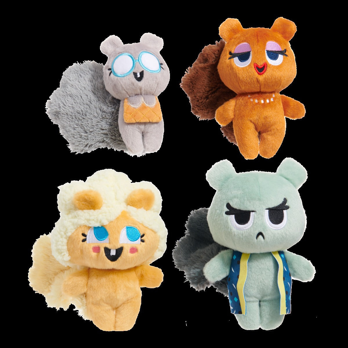 Golden Squirrels Plush Multi-Part Dog Toy