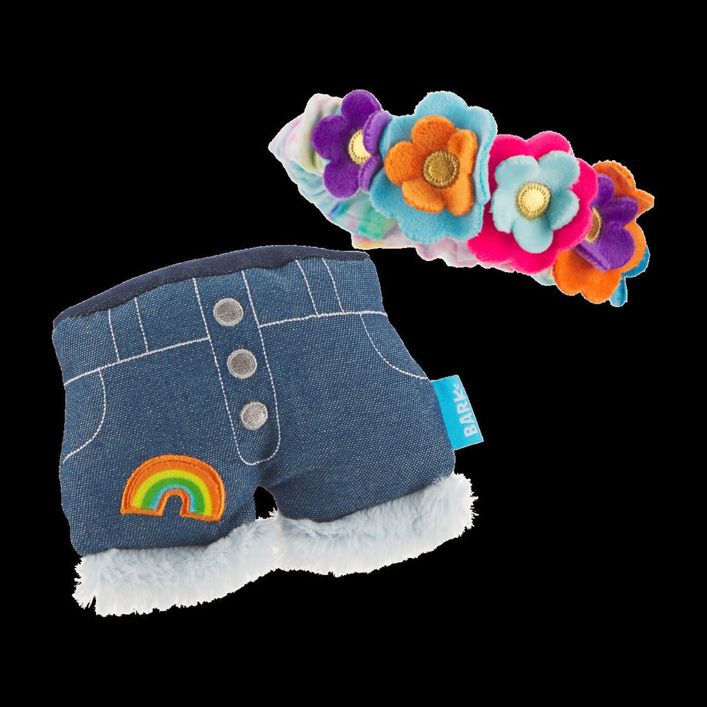 Grrroovy Threads Plush Tug + Multi-Part + Wearable Dog Toy