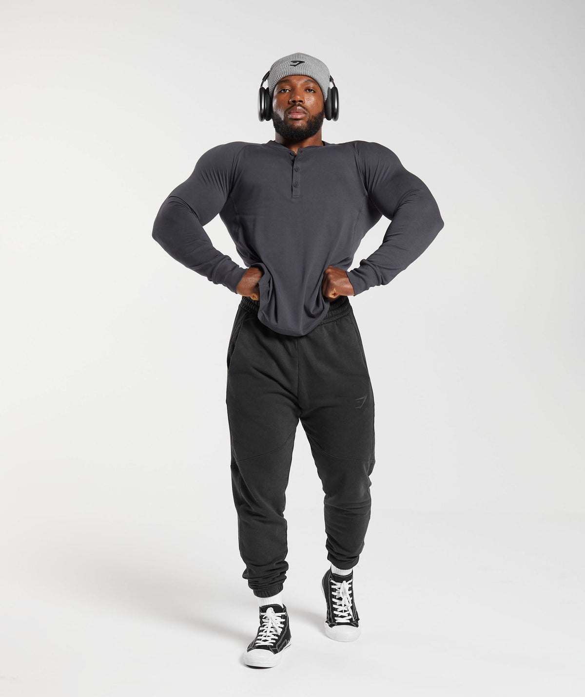 Gymshark Rest Day Essentials Henley - Grey
