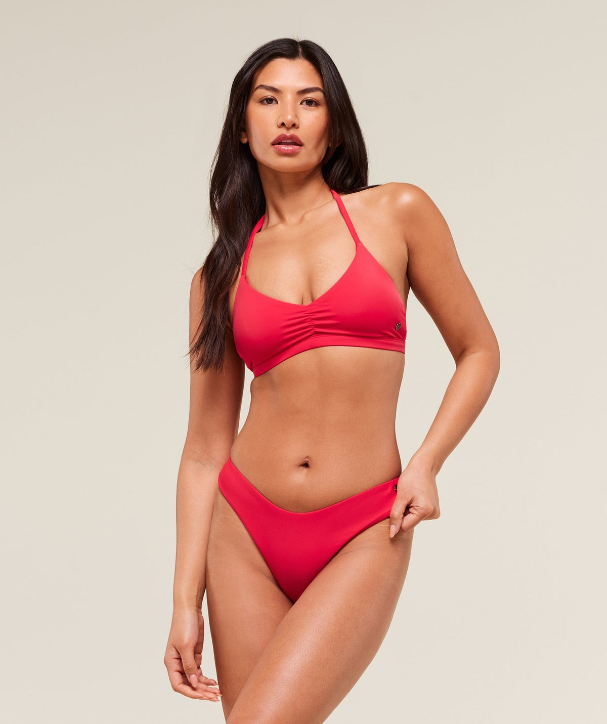 Gymshark Dipped Front Bikini Thong - Carmine Red