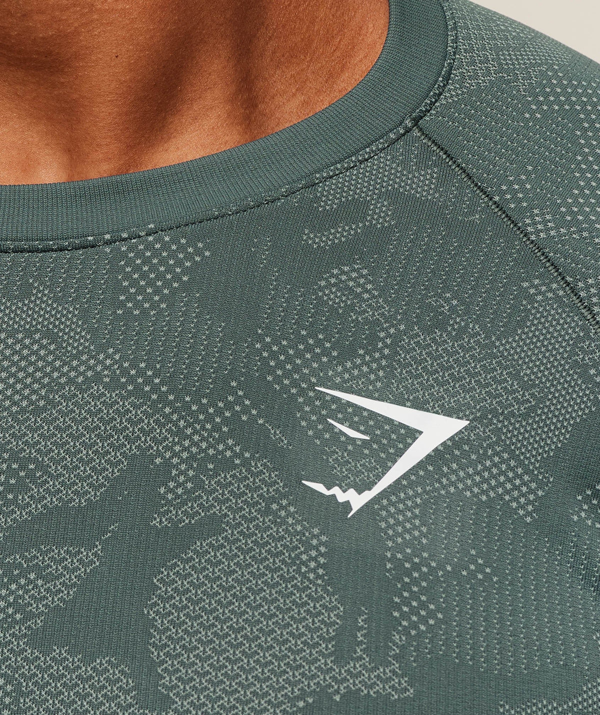 Gymshark Geo Seamless Long Sleeve Tee - Slate Teal/Denim Grey