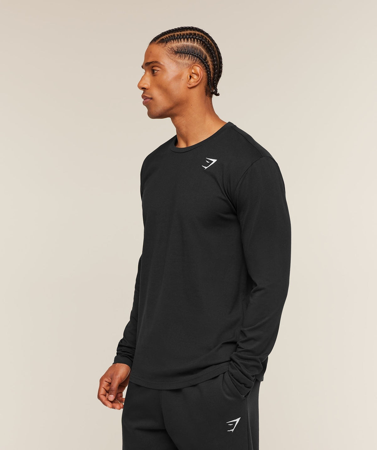 Gymshark Crest Long Sleeve Tee - Black