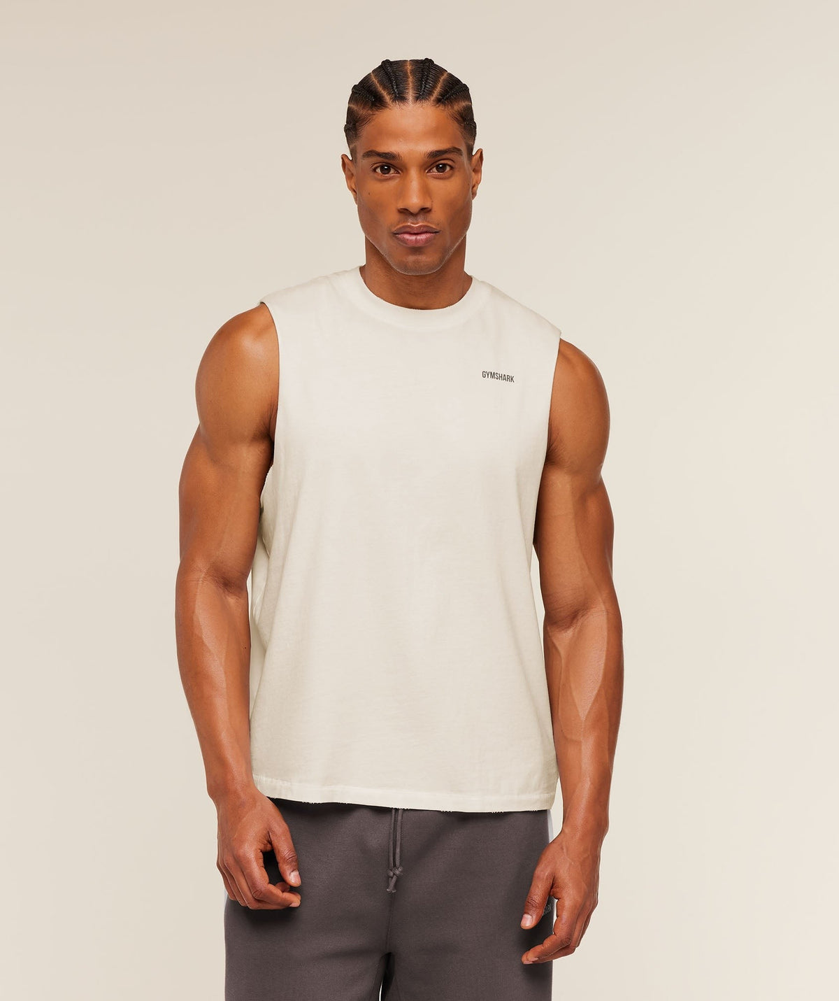 Gymshark x CBUM Washed Sleeveless Tee - Soft White