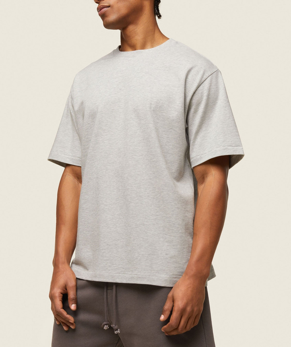 Gymshark Lifestyle Relaxed Tee - Light Grey Core Marl