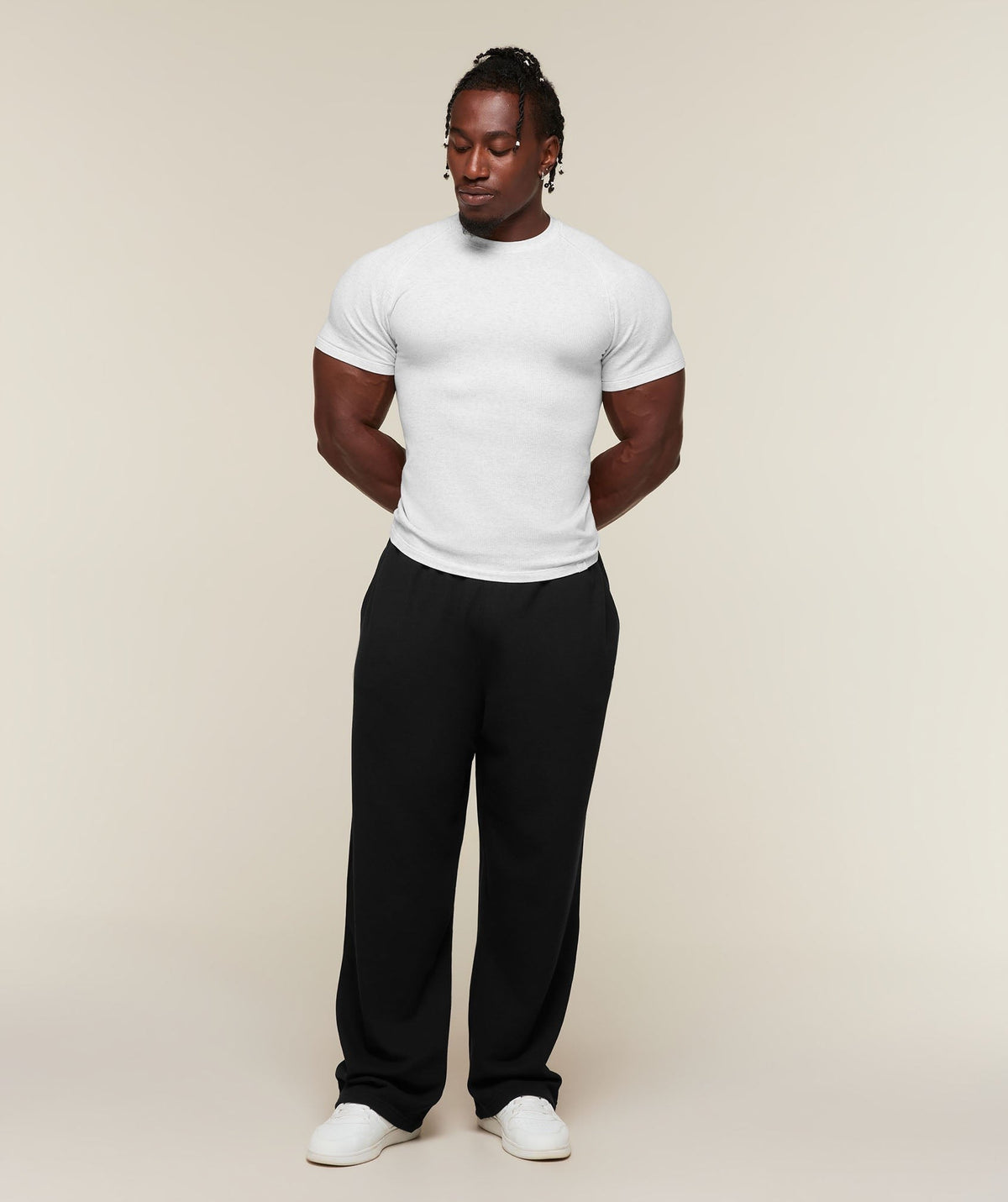 Gymshark Cotton Seamless Tee - White Grey Marl