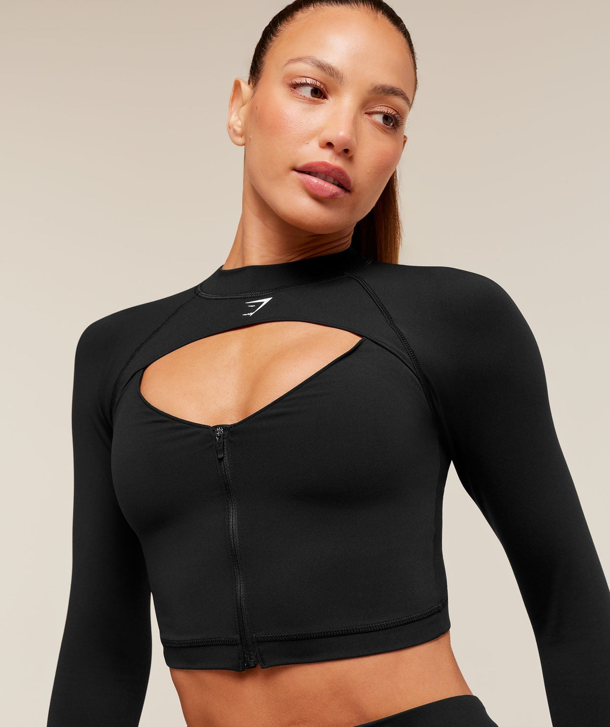 Gymshark Dipped Long Sleeve 1/4 Zip Jacket - Black