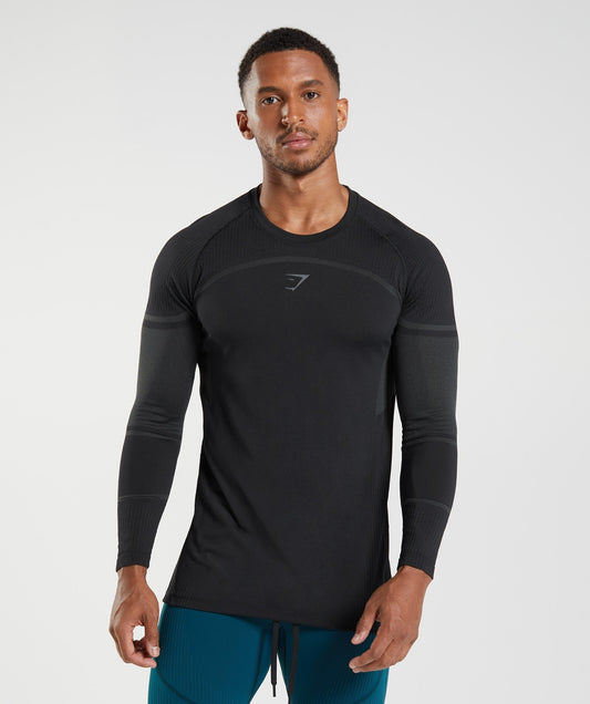 Gymshark 315 Seamless Long Sleeve Tee - Black