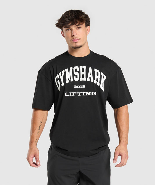 Gymshark 2012 Lifting Oversized Tee - Black