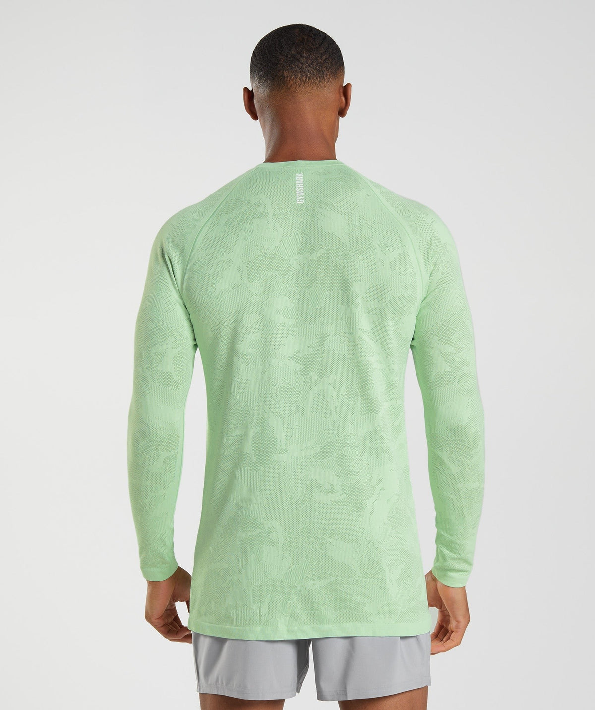 Gymshark Geo Seamless Long Sleeve Tee - Aloe Green/Tea Green