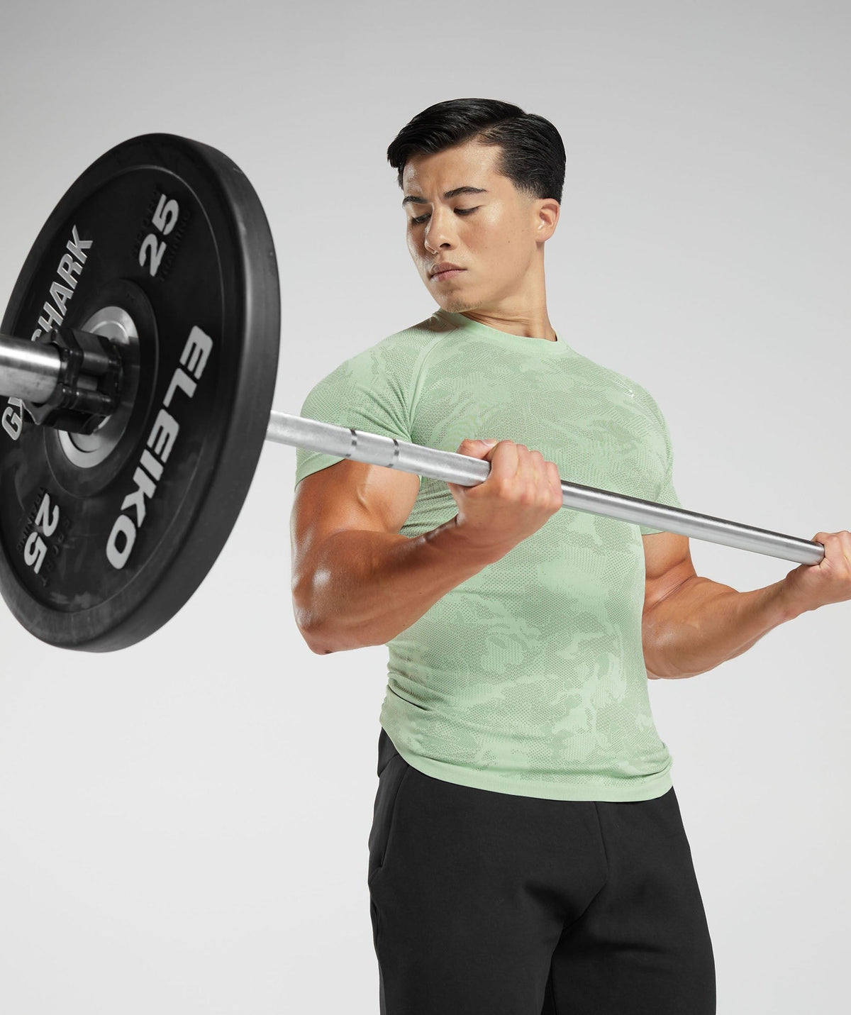 Gymshark Geo Seamless Tee - Flora Green/Willow Green