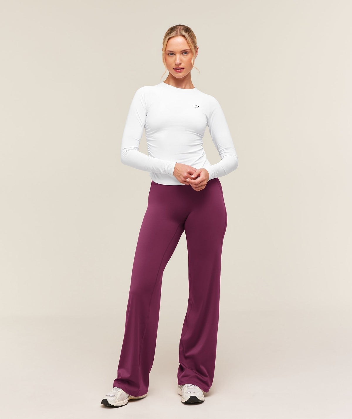 Gymshark Training Ruche Long Sleeve Top - White