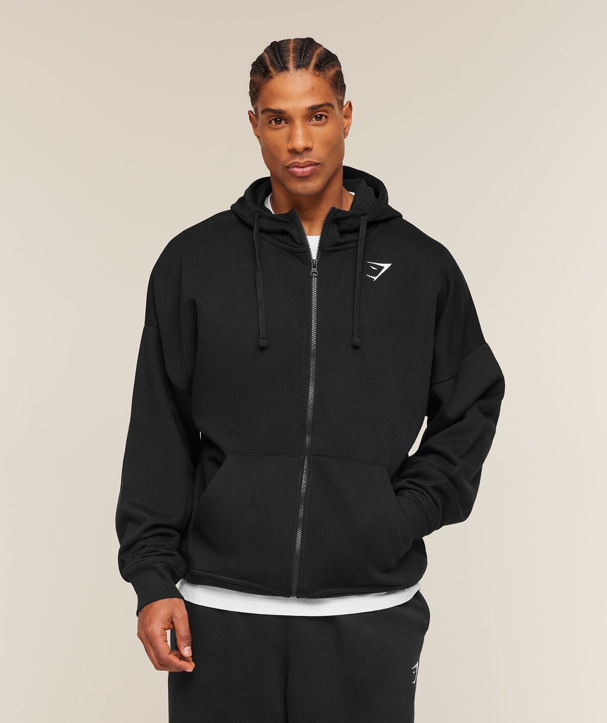 Gymshark Essential Oversized Zip Up Hoodie - Black