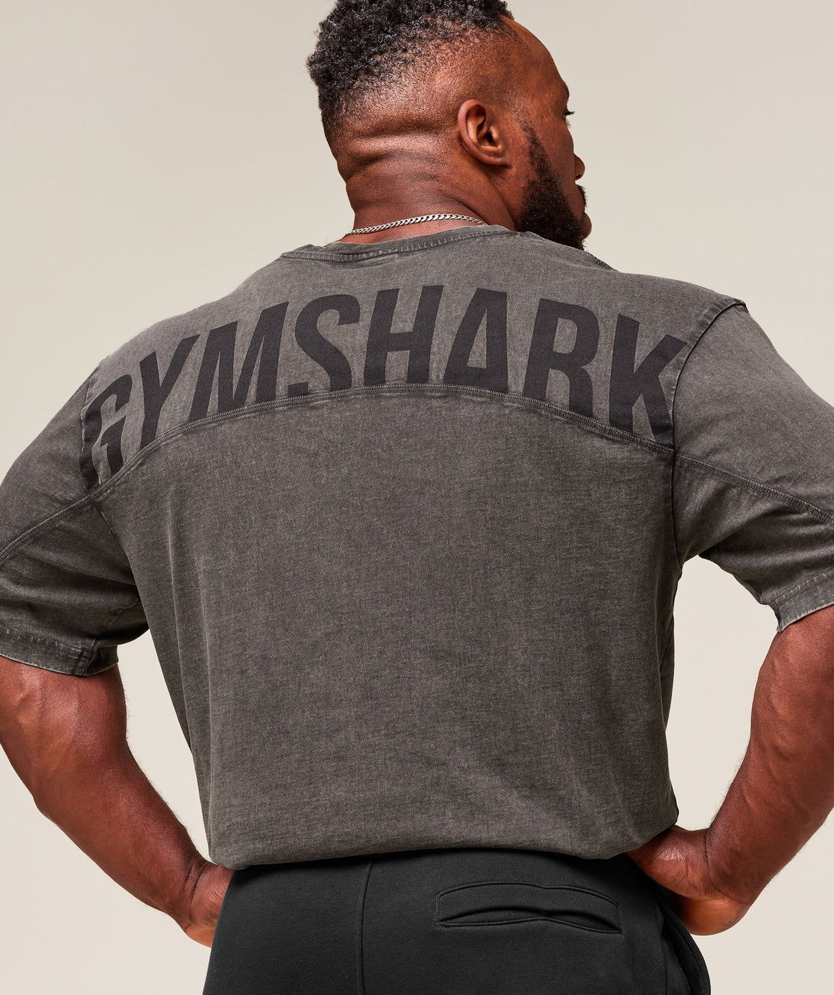Gymshark Power Washed Tee - Onyx Grey/Acid Wash Small Ball