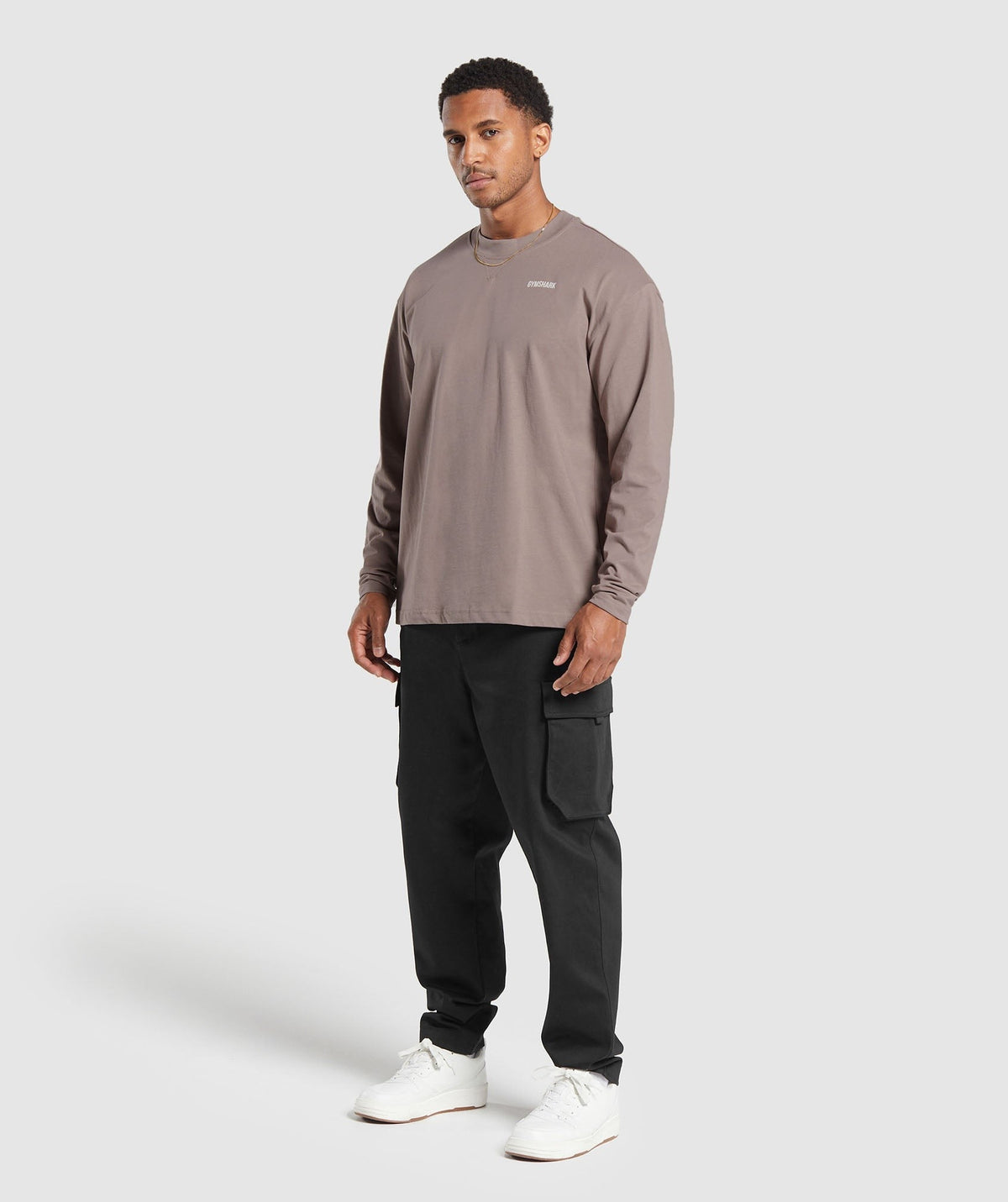 Gymshark Rest Day Sweats Long Sleeve Tee - Powder Mauve