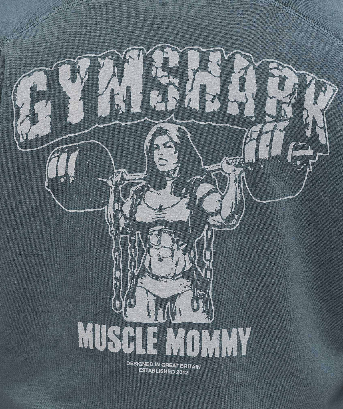 Gymshark Gritty Muscle Mommy Graphic Hoodie - Titanium Blue
