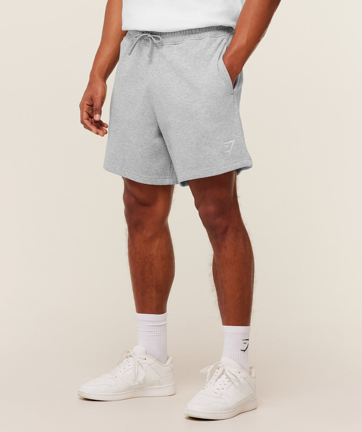 Gymshark Crest Short - Light Grey Core Marl