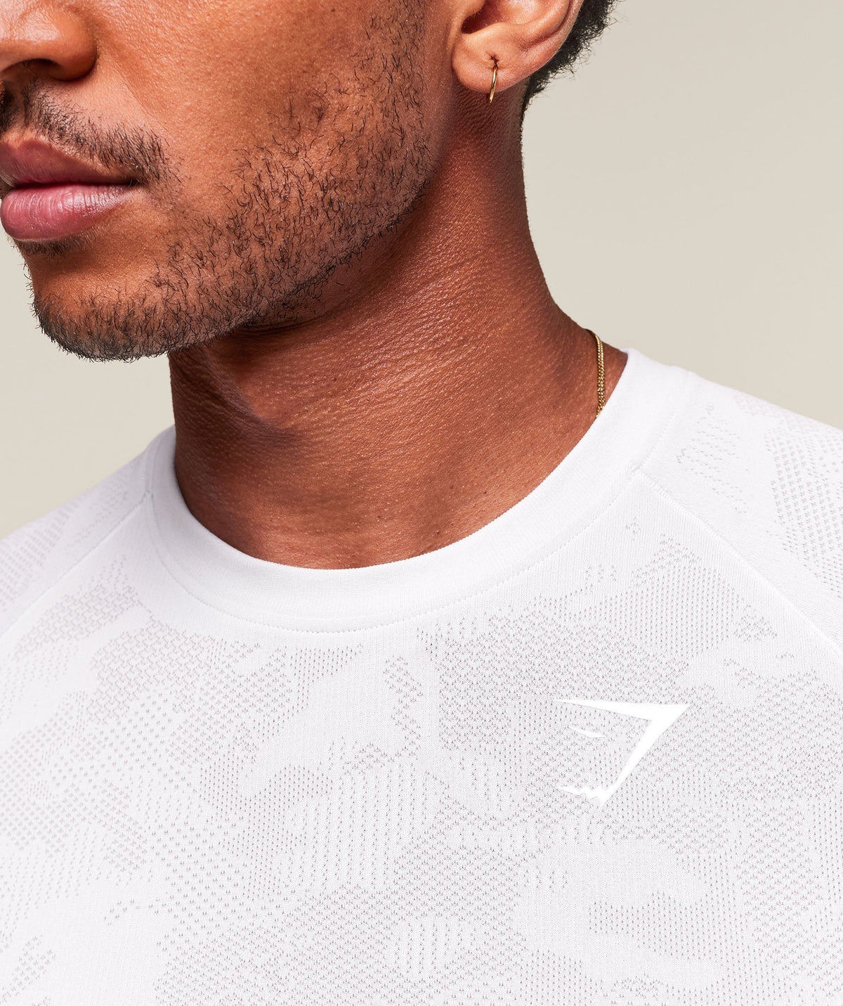 Gymshark Geo Seamless Tee - White/Light Grey