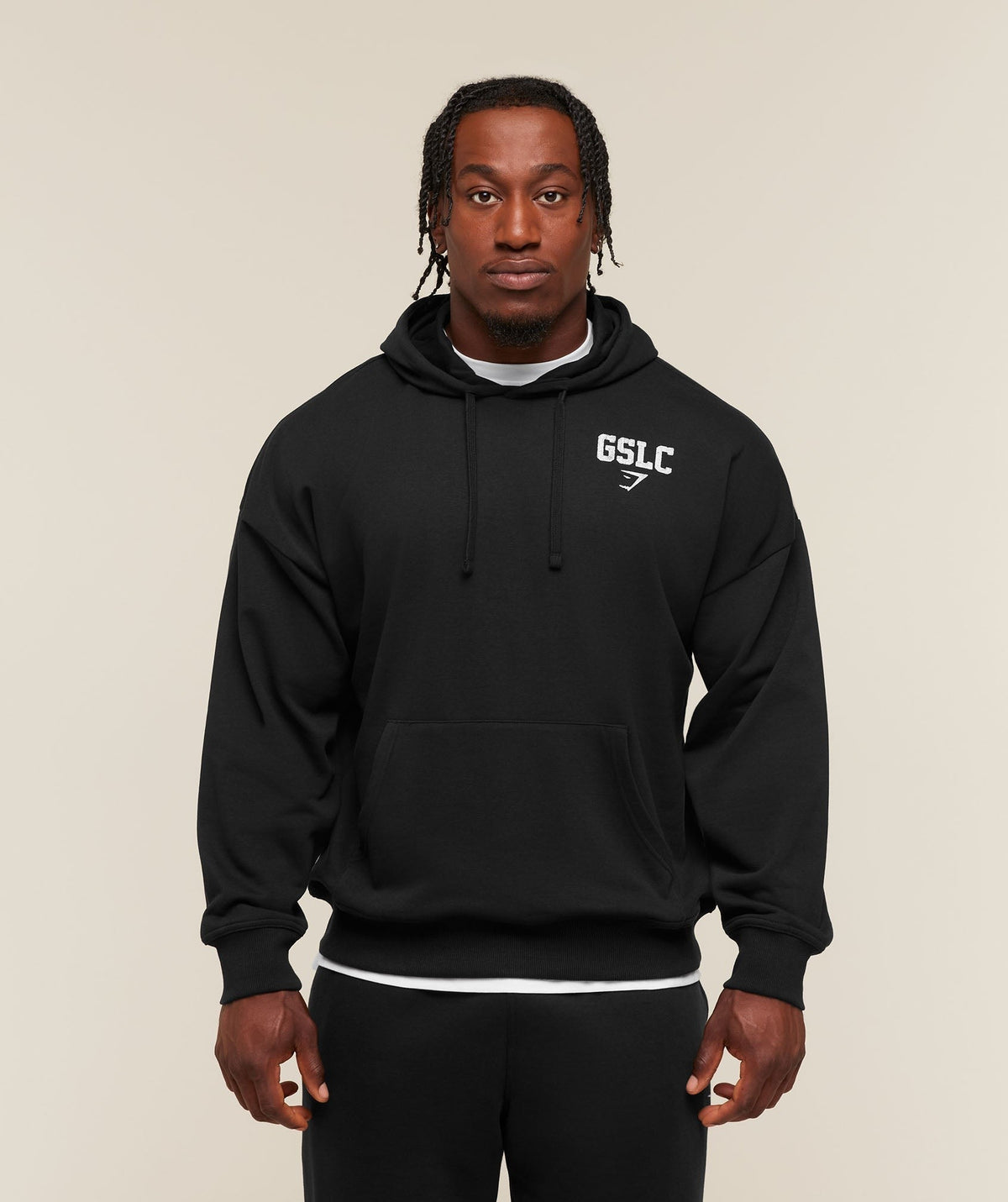 Gymshark Faded Collegiate Graphic Hoodie - Black