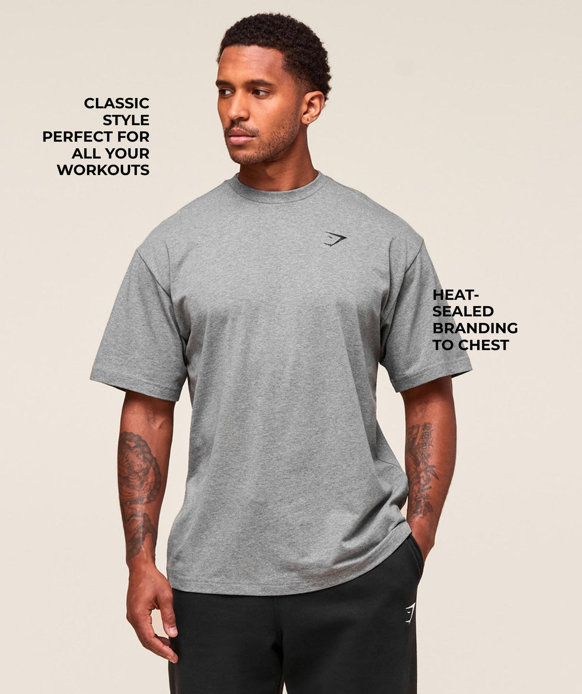 Gymshark Essential Short Sleeve Tee - Charcoal Grey Marl