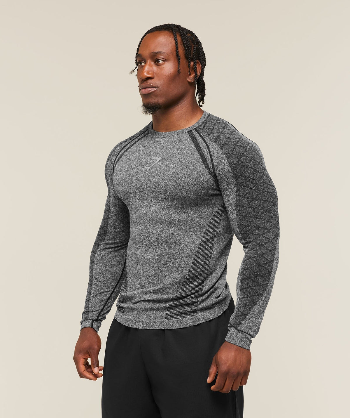 Gymshark Devant Seamless Long Sleeve Tee - Black