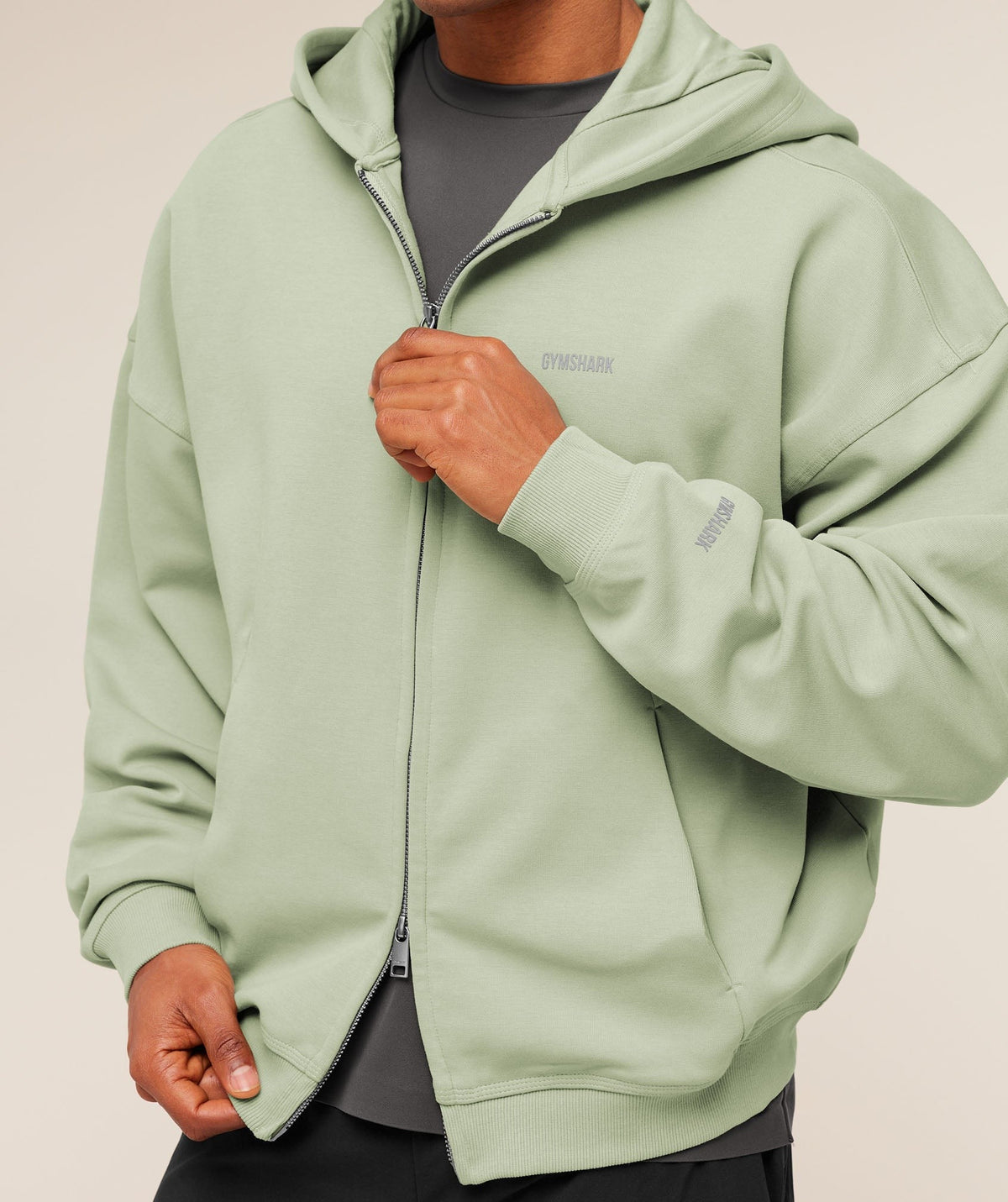 Gymshark Evolve Lightweight Zip Through Hoodie - Haze Green