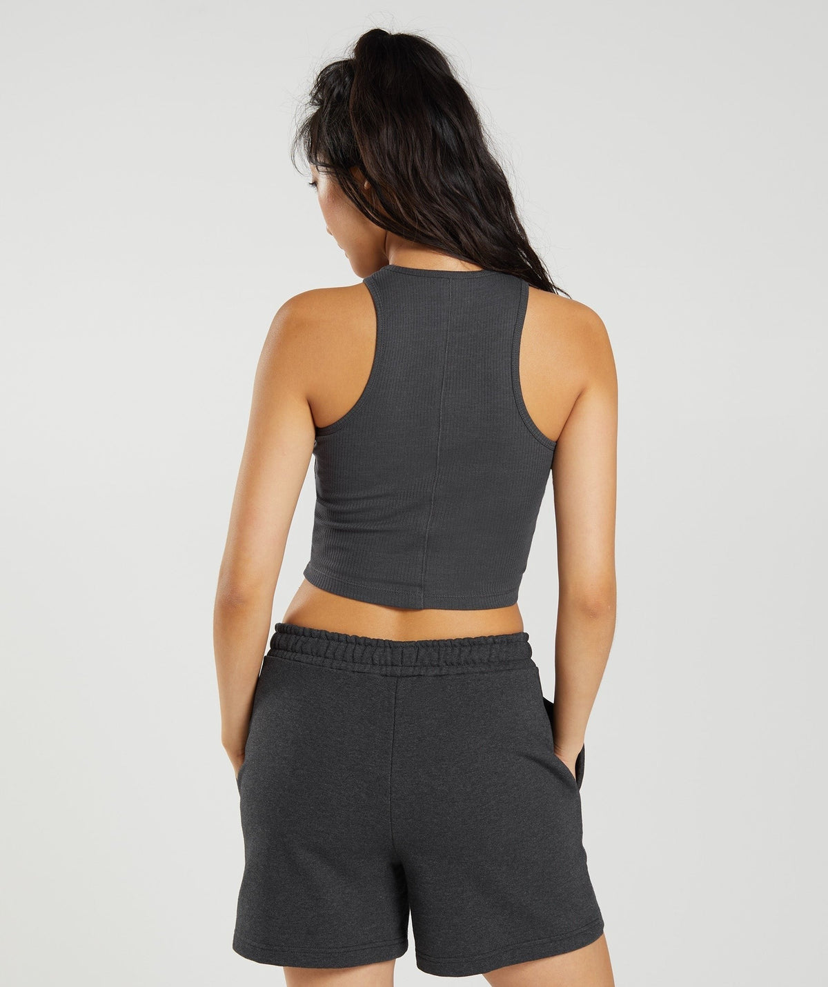 Gymshark Cotton Rib Midi Tank - Grey