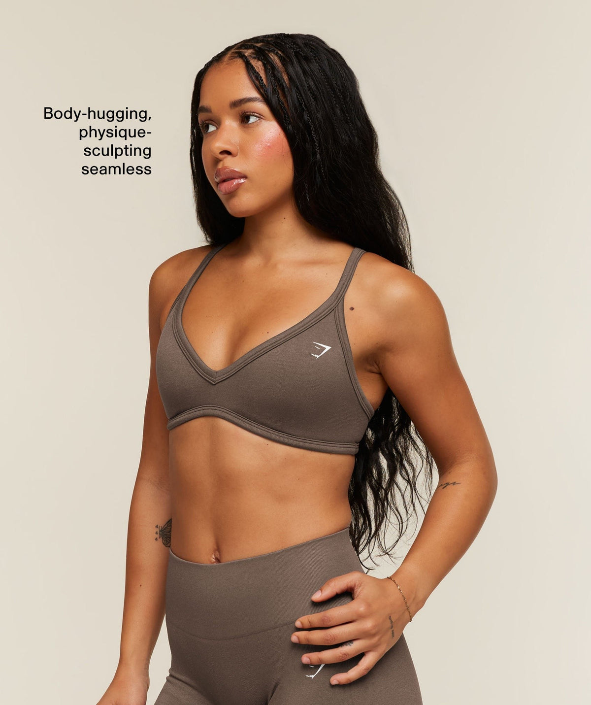 Gymshark Adapt Solid Sports Bra - Soft Brown