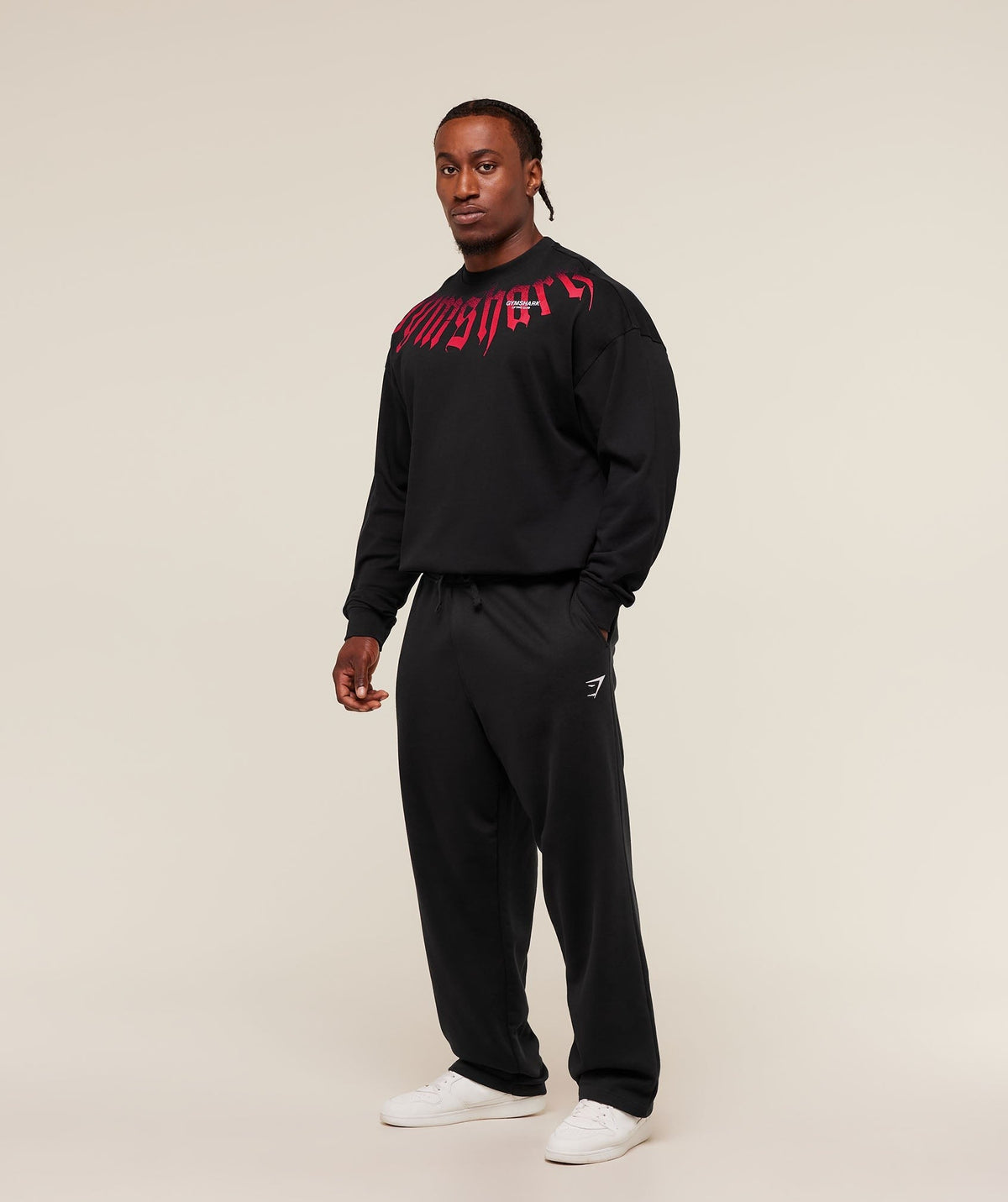 Gymshark Fade Graphic Long Sleeve Tee - Black