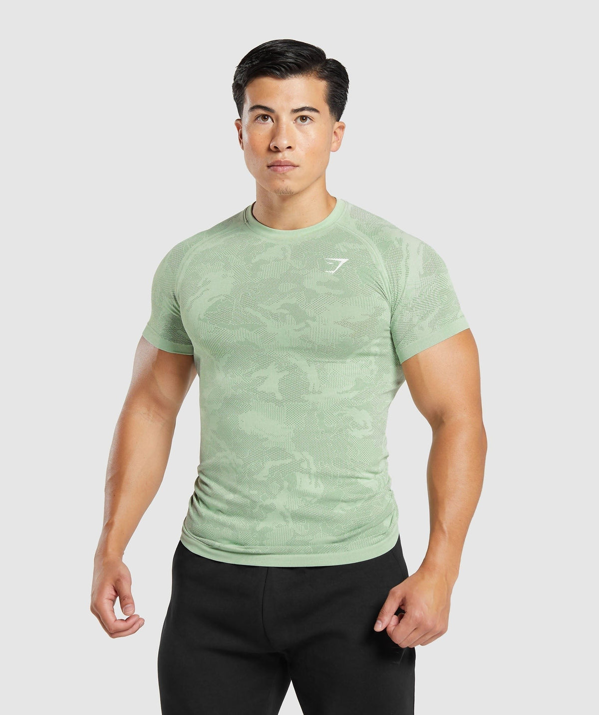 Gymshark Geo Seamless Tee - Flora Green/Willow Green