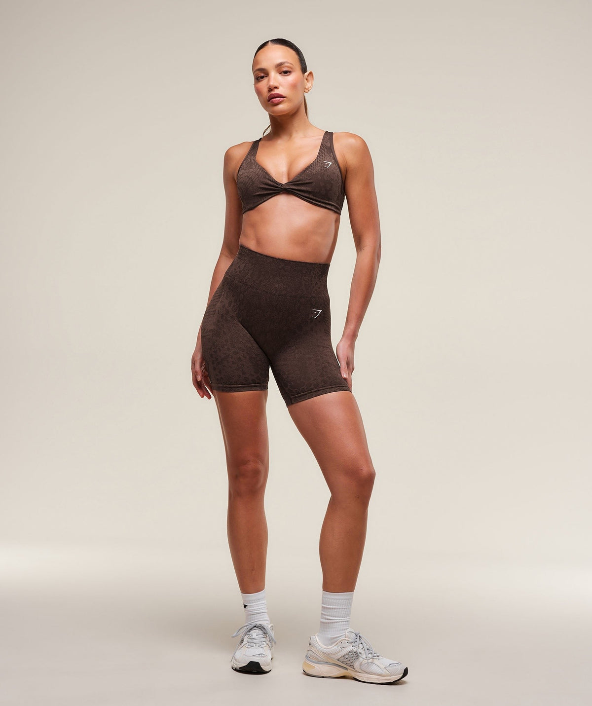 Gymshark Adapt Animal Seamless Shorts - Soft Brown/Archive Brown