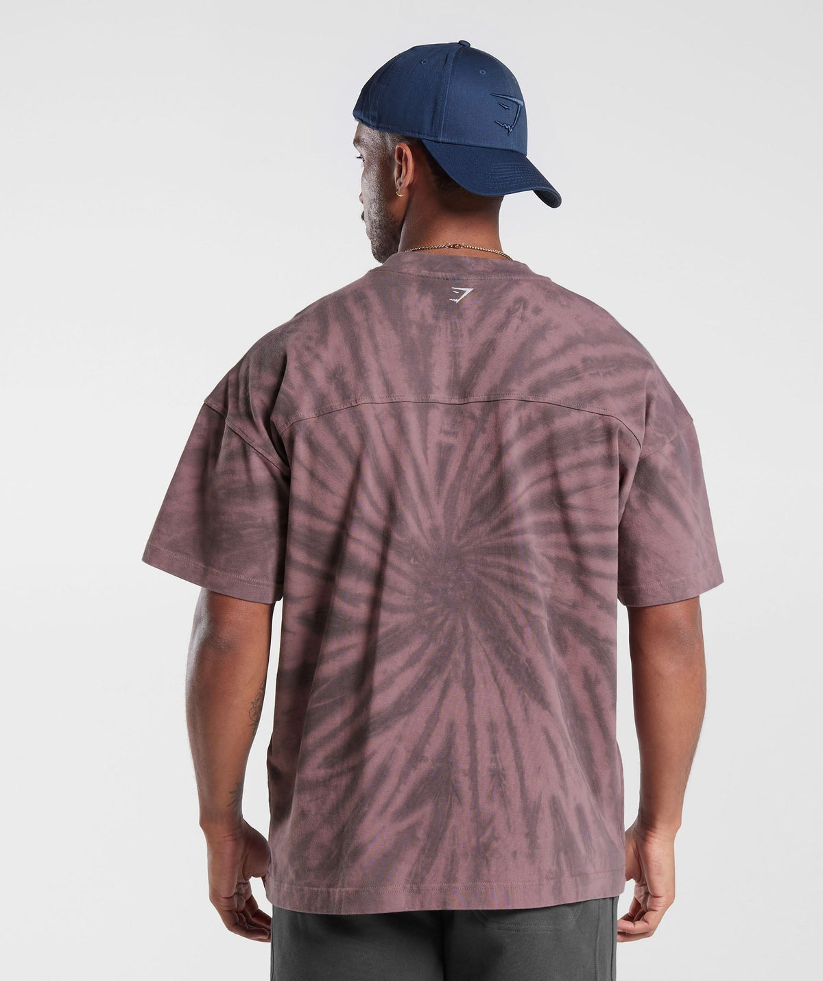 Gymshark Rest Day Tee - Dusty Maroon/Silhouette Grey/Spiral Optic Wash