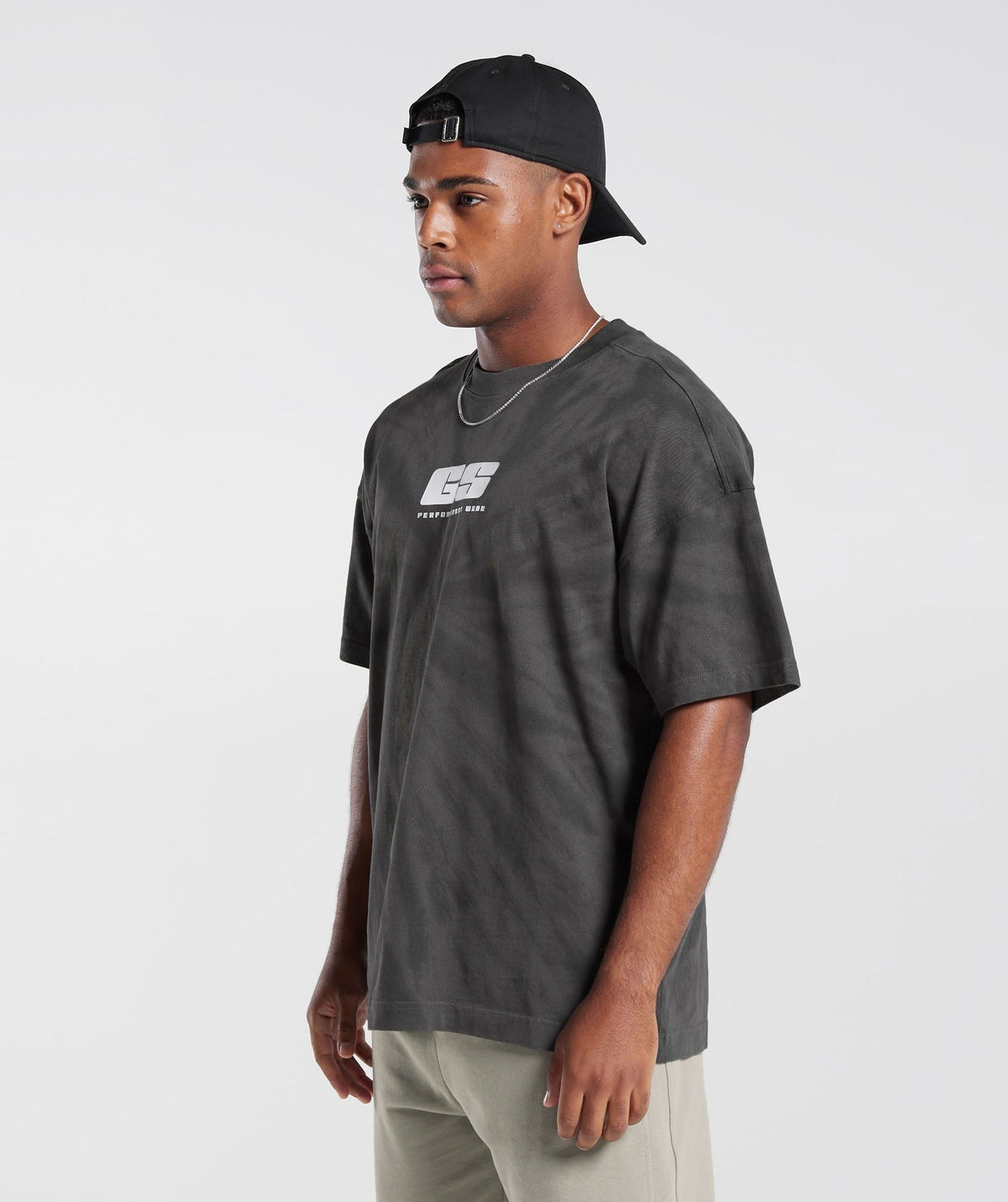 Gymshark Rest Day Tee - Silhouette Grey/Black/Spiral Optic Wash